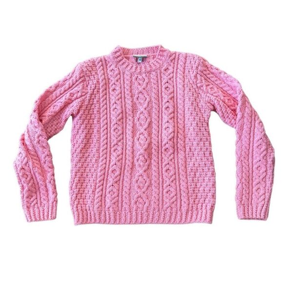 Carraig Donn Pink Merino Wool Crewneck Sweater Medium - Picture 1 of 6